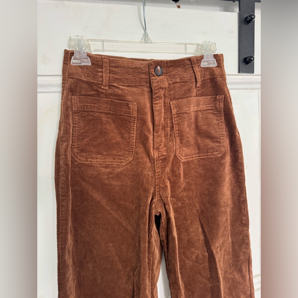 Avec Les Filles Brown Corduroy Ankle Pants